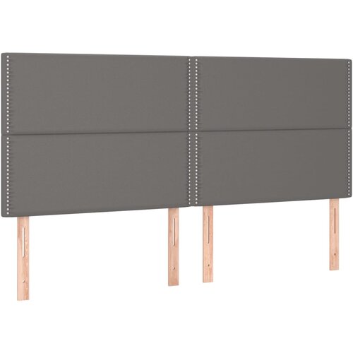 vidaXL Posteljno vzglavje 4 kosa siv 80x5x78/88 cm umetno usnje, (20952578) Cene