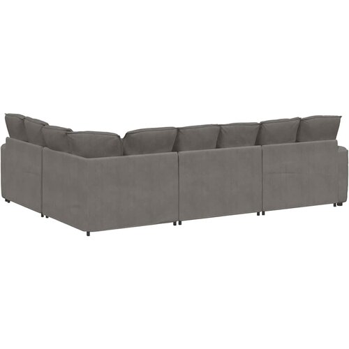  Modularna sofa s jastucima, korduro tkanina, svijetlo siva Slike