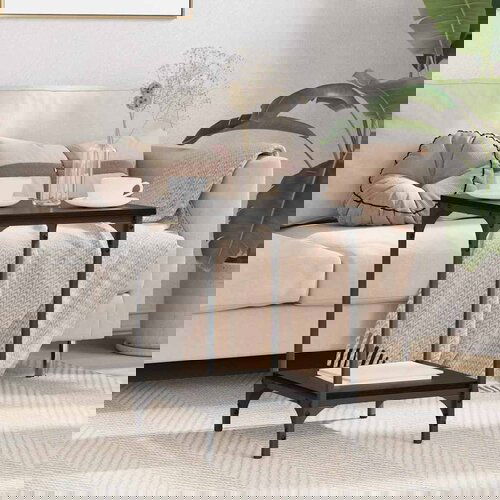 vidaXL Kava Stol Crni hrast 40 x 40 x 55 cm Konstruirano drvo Cene