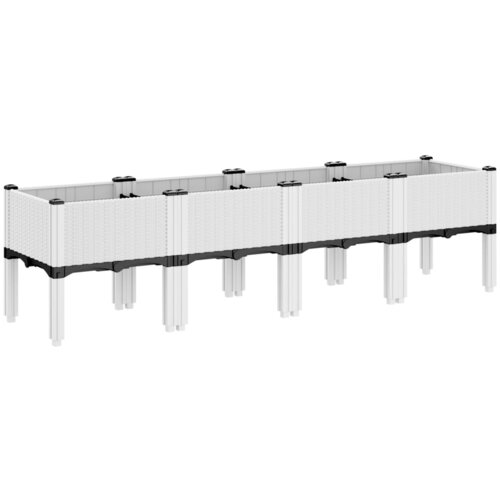  Vrtna sadilica s nogama bijela 160 x 40 x 42 cm PP Slike