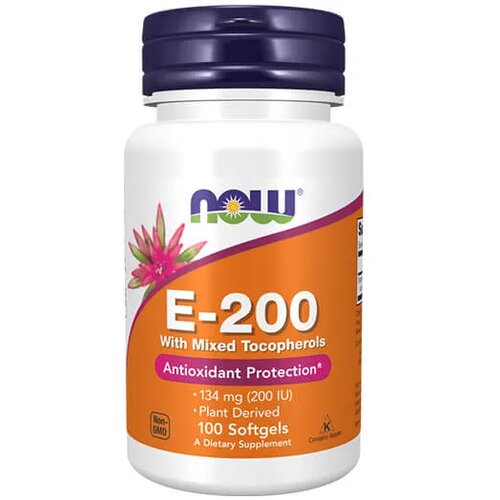 NOW Vitamin E 200IJ tablete, 100 komada Slike
