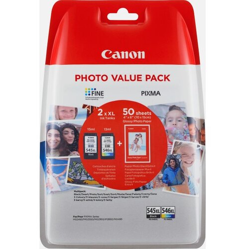 Canon Komplet kartu&amp;scaron; PG-545 XL in CL-546 XL + Foto papir / Original Slike