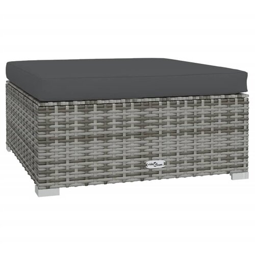Maison Chic Vrtni stolček - Vrtni stoli za noge z blazino siv 70x70x30 cm poli ratan JS1037, (21879088) Cene