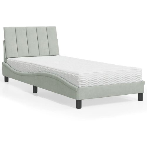 vidaXL Krevet s madracem svjetlosivi 90x190 cm baršunasti Cene