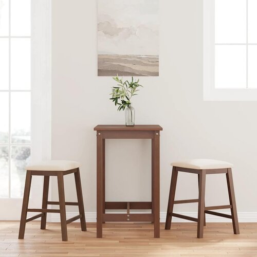 Furnova Bar stoli z blazinami 2 kosa Brown Solid Wood Rubber, (21955512) Cene