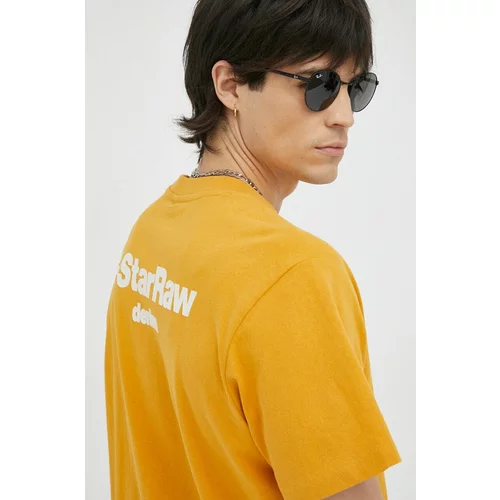 G-star Raw Bombažna kratka majica oranžna barva