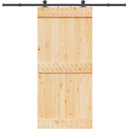 vidaXL Drsna vrata s kompletom vodil 95x210 cm trdna borovina Cene