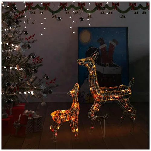  Božična dekoracija družina jelenov 160 večbarvnih LED lučk