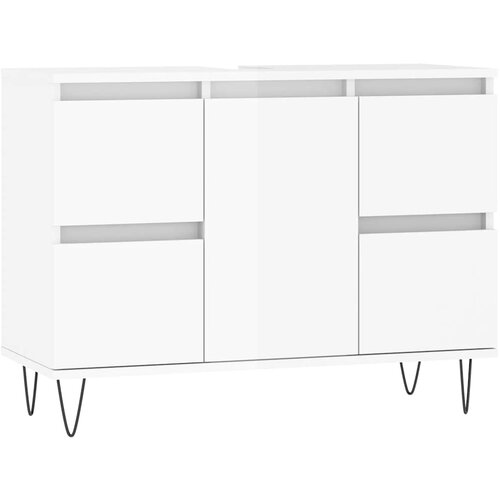Maison Chic Kopalni&amp;scaron;ka omarica - Kopalni&amp;scaron;ki kabinet visok sijaj bela 80x33x60 cm inženirski les, (21794778) Slike