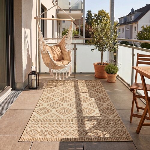 Ayyildiz Carpets Bež notranja in zunanja preproga 60x100 cm Mira 1452 &amp;ndash; Slike