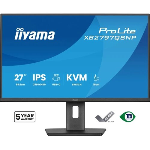 Iiyama Monitor 27" XB2797QSNP-B1 IPS 2560x1440/75Hz/1ms/HDMI/DP/USB/RJ45/pivot Cene
