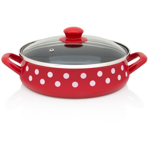 Metalac tava za prženje s poklopcem RED DOTS 24cm Cene