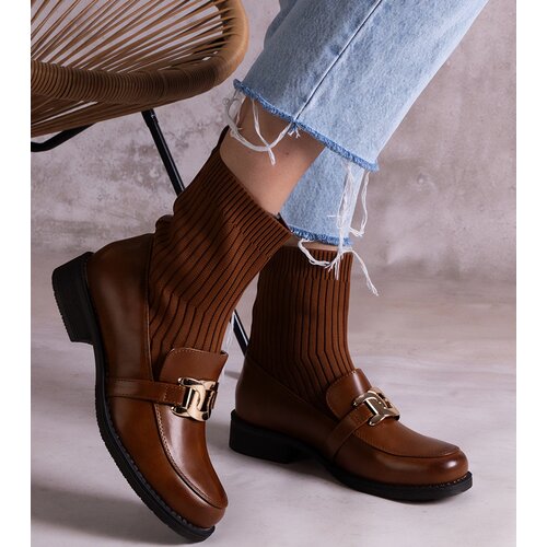 Gemre Brown ankle boots with fabric upper Kris Cijene
