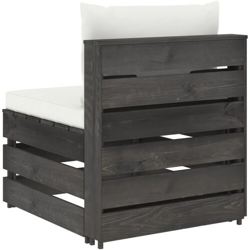  Modularna srednja sofa s jastucima od sivo impregniranog drva Slike