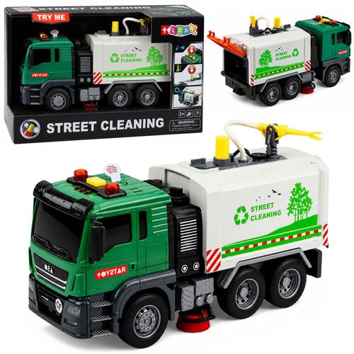 STREET Sweeper Truck Water Function Lights Sounds 1:14 Cene