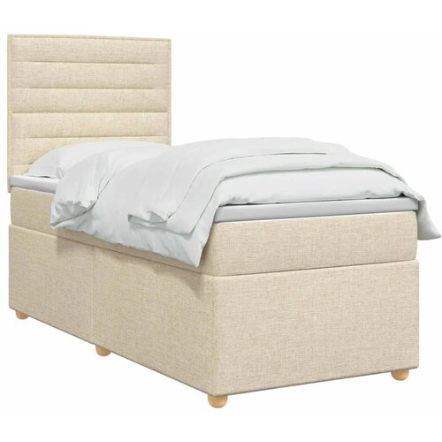  Boxspring krevet s madracem Krem 100 x 200 cm Tkanina - Krem 100 x 200 cm Dizajn linija Slike