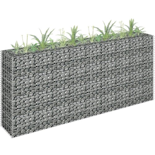 vidaXL Gabionska sadilica od pocinčanog čelika 180 x 30 x 90 cm Cijene