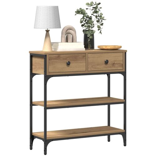 vidaXL Console Table Artisan hrast Trdno hrastovo les Srednja Cene