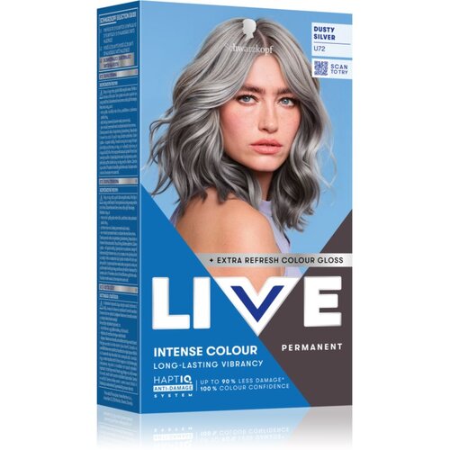 Schwarzkopf LIVE Intense Colour trajna boja za kosu nijansa U72 Dusty Silver 1 kom Slike