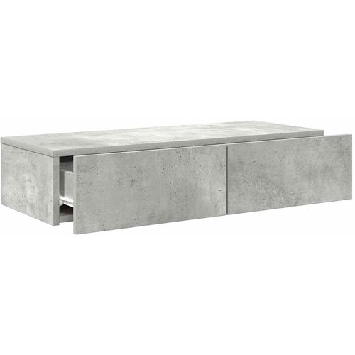  Zidna polica s ladicama beton siva 80x33x17cm konstruirano drvo Slike