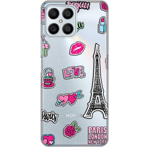 maska silikonska print skin za honor X8 love paris Slike