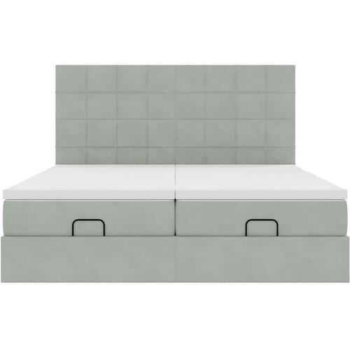VidaXL Okvir kreveta s madracima svijetlosivi 160x200cm bar&amp;scaron;unasti Slike