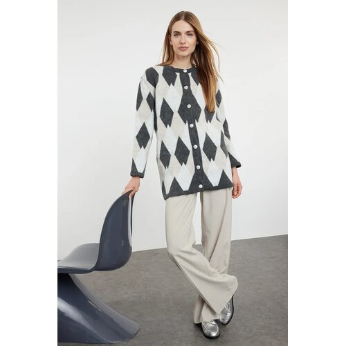 Trendyol Modest Ženski kardigan Tctaw25Th00022, Sivi Cene