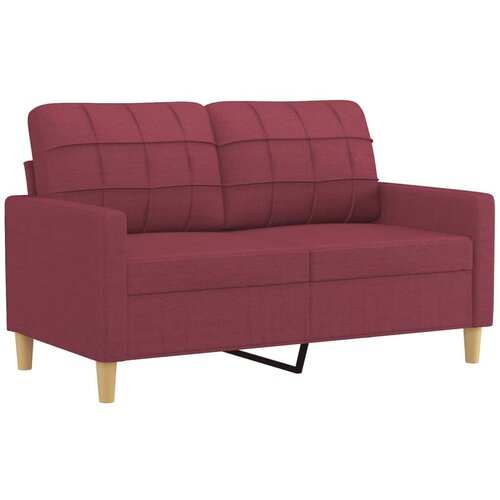 VidaXL 4-dijelni set sofa s jastucima crvena boja vina od tkanine Slike