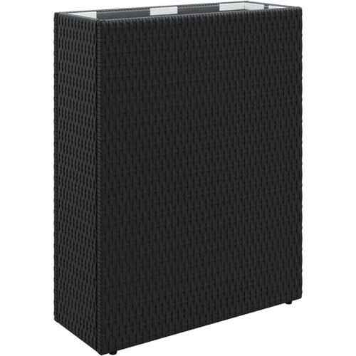  Visoki saksija Crna 55 x 22 x 70 cm poliratan - Crna Slike