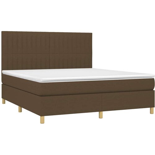  box spring s madracem LED tamnosmeđi 180x200 cm tkanina Slike