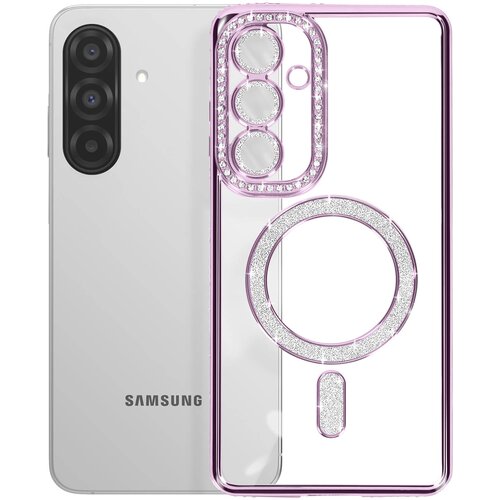 AVIZAR Diamantno ohi&scaron;je za Samsung Galaxy A26 MagSafe Obris Strass, Vijolična, (5000015149) Cene
