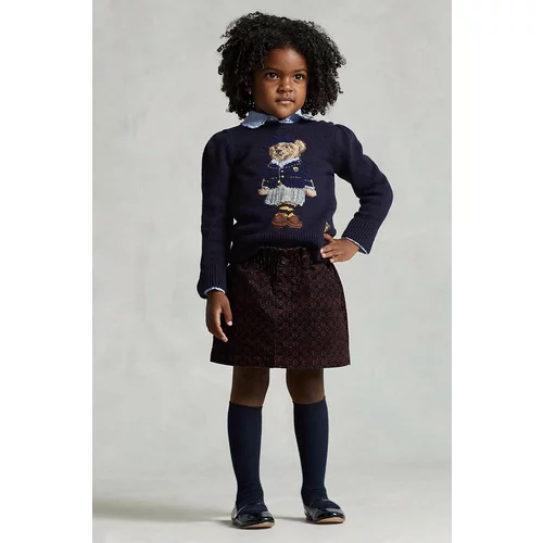 Polo Ralph Lauren Otroški pulover s primesjo volne mornarsko modra barva