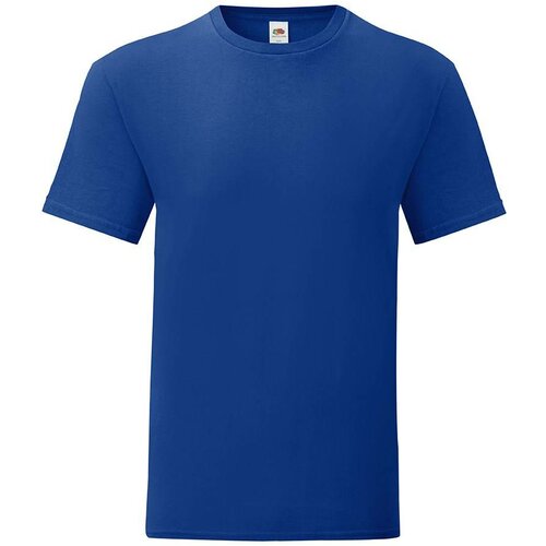 Fruit Of The Loom Blue Iconic Combed Cotton T-shirt with Sleeve Cene