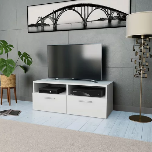 vidaXL TV omarica iverna plošča 95x35x36 cm bele barve, (20622542)