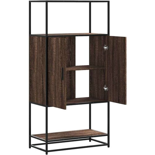 VidaXL Visoka ploča smeđi hrast 68x35x139 cm Konstruirano drvo i metal Slike