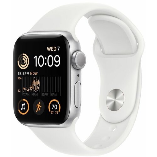 Apple watch SE2 gps silver aluminium,white sport band 40mm pametni sat Slike