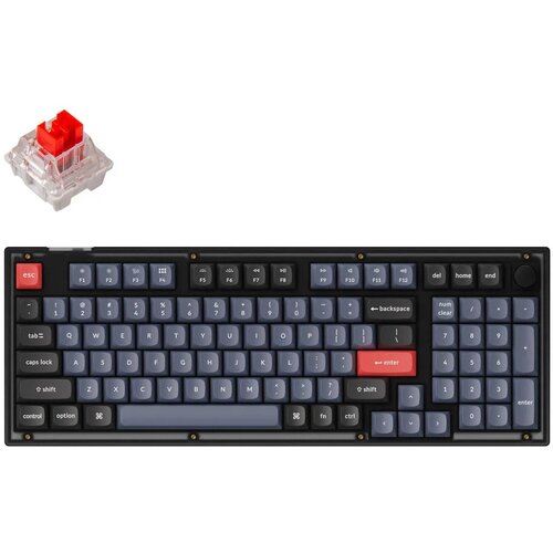 KEYCHRON V5 QMK Mehanska Tipkovnica / Matirana črna barva / K Pro Red / V5-C1, (22108698) Slike