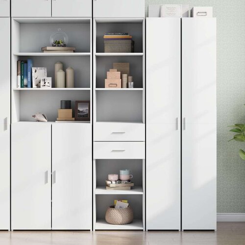 vidaXL Visoka komoda bijela 45x42,5x185 cm od konstruiranog drva Cijene