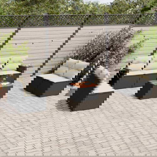 vidaXL 8-dijelni set vrtnih sofa od poliratana s jastucima crni Cijene