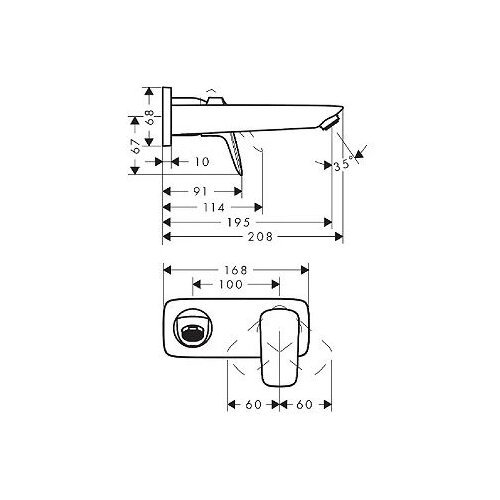 Hansgrohe logis 195 matt black uzidna baterija (slavina) za umivaonik sa odlivnim ventilom sifona nezatvorivim 71220670 Slike