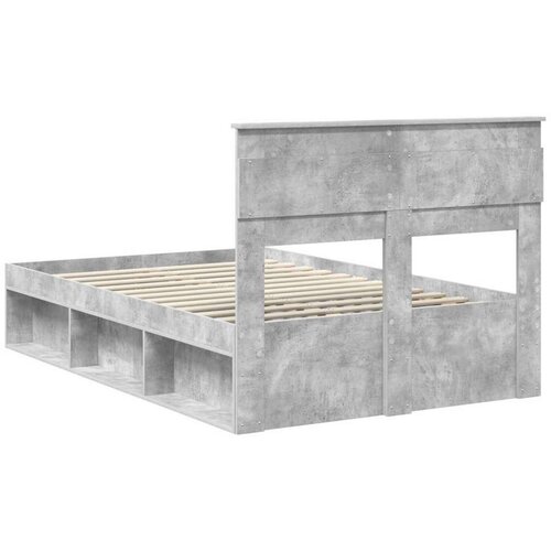  Okvir za krevet s uzglavljem Betonska siva 135 x 190 cm Slike