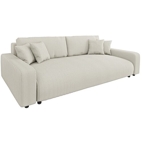Ropez Krem sklopiva/s prostorom za odlaganje sofa od samta 234 cm Sara &amp;ndash; Slike