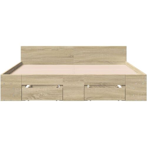 VidaXL okvir za krevet s ladicama boja hrasta 160x200 cm drveni Slike