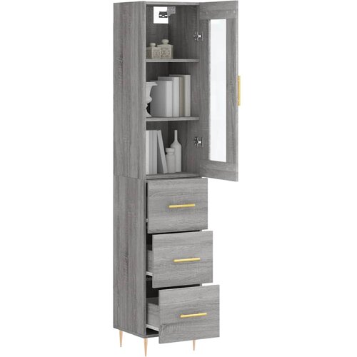  Visoka komoda siva sonome 34,5x34x180 cm od konstruiranog drva Slike