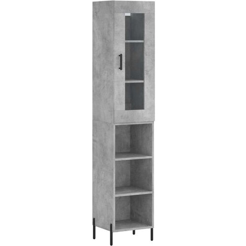 VidaXL Visoka komoda siva betona 34 5x34x180 cm od konstruiranog drva Slike