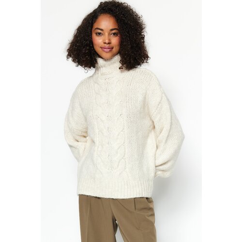 Trendyol Beige Knit Detailed Knitwear Sweater Slike