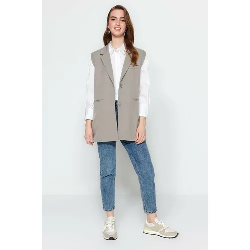 Trendyol Weave Stone Lined Button Close Vest