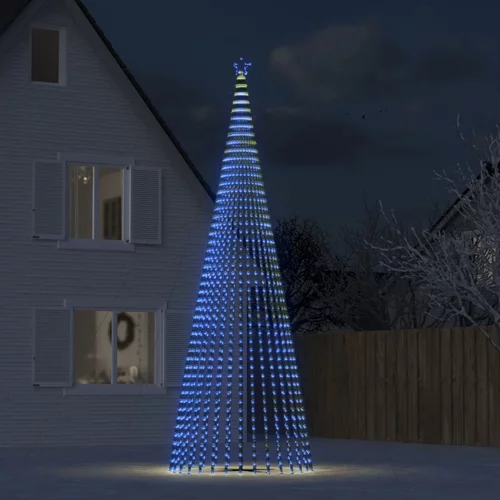 vidaXL Osvetljena novoletna jelka stožec 1544 LED modra 500 cm