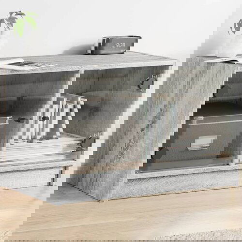  The Living Store TV omarica s steklenimi vrati siva sonoma 68x37x42 cm - TV Omarica, (21555494) Slike