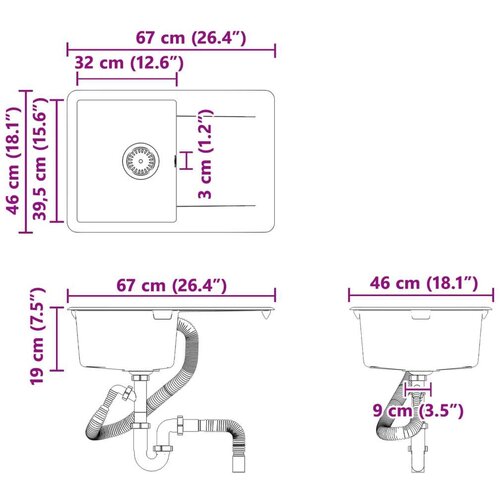  Lavabo - Umivaonik Bež 670 x 460 mm 80% kvarc i 20% smola Slike
